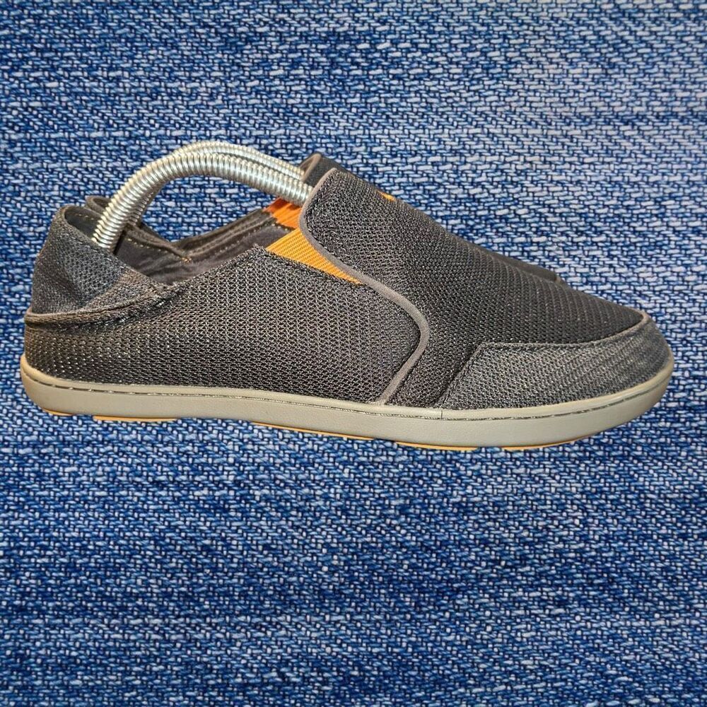Olukai Nohea Mesh Men’s Size 8.5 Shoe Gray Orange Slip On Loafers 10188–4242 ￼